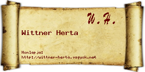Wittner Herta névjegykártya